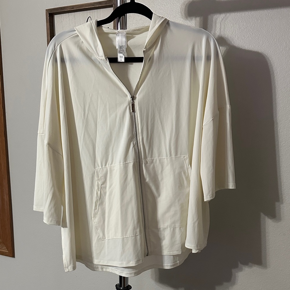 Women's Cream Zip-Up Hoodie